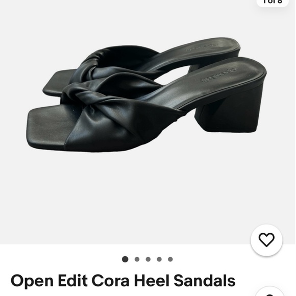 🆕 Open Edit Black Cora Heel Sandals size 7.5 - Picture 1 of 7
